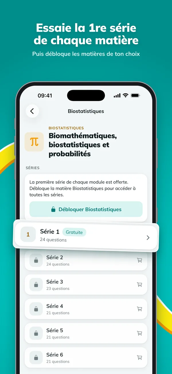 Séries d’une matière dans PASS Workout, la première gratuite