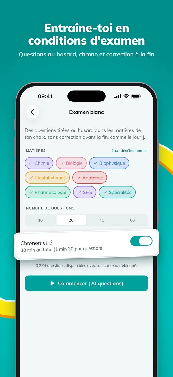 Réglage d’un examen blanc chronométré